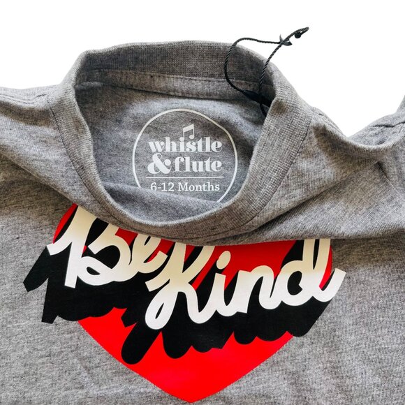 NEW Whistle & Flute Be Kind Script Unisex Tee Shirt Size 6-12 months - Picture 5 of 5